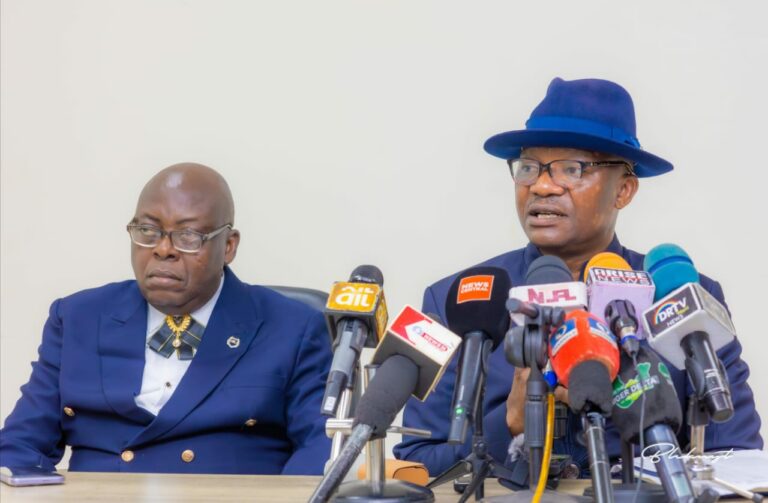 Charles Aniagwu flanked by the Executive Assistant to the Governor on New Media, Mr. Felix Ofou