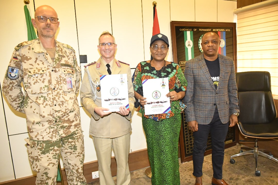 The Governments of Nigeria and Germany have reaffirmed their commitment to bolstering bilateral defence cooperation with the signing of a renewed Memorandum of Understanding (MoU) involving the German Technical Advisory Group (GTAG) between the Permanent Secretary of Nigeria's Ministry of Defence, Ambassador Gabriel Tanimu Aduda, described the MoU as a strategic funding arrangement that reflects the robust defence relationship between the two nations.