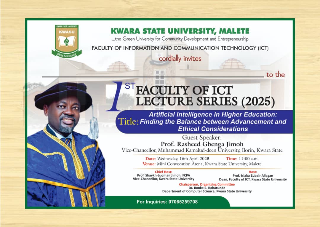 KWASU Hosts First Faculty of ICT Lecture Series on AI in Higher Education