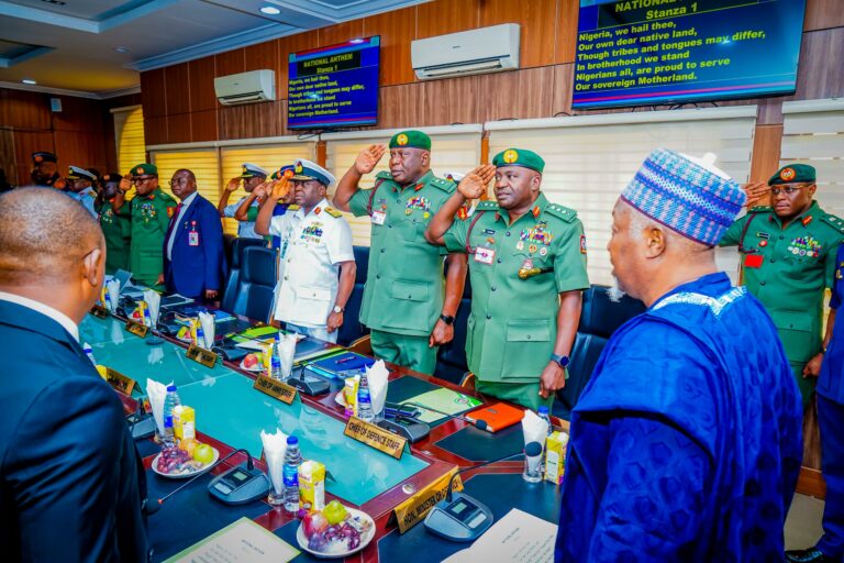 Minister of Defence H.E Mohammad Badaru Abubakar and Service Chiefs