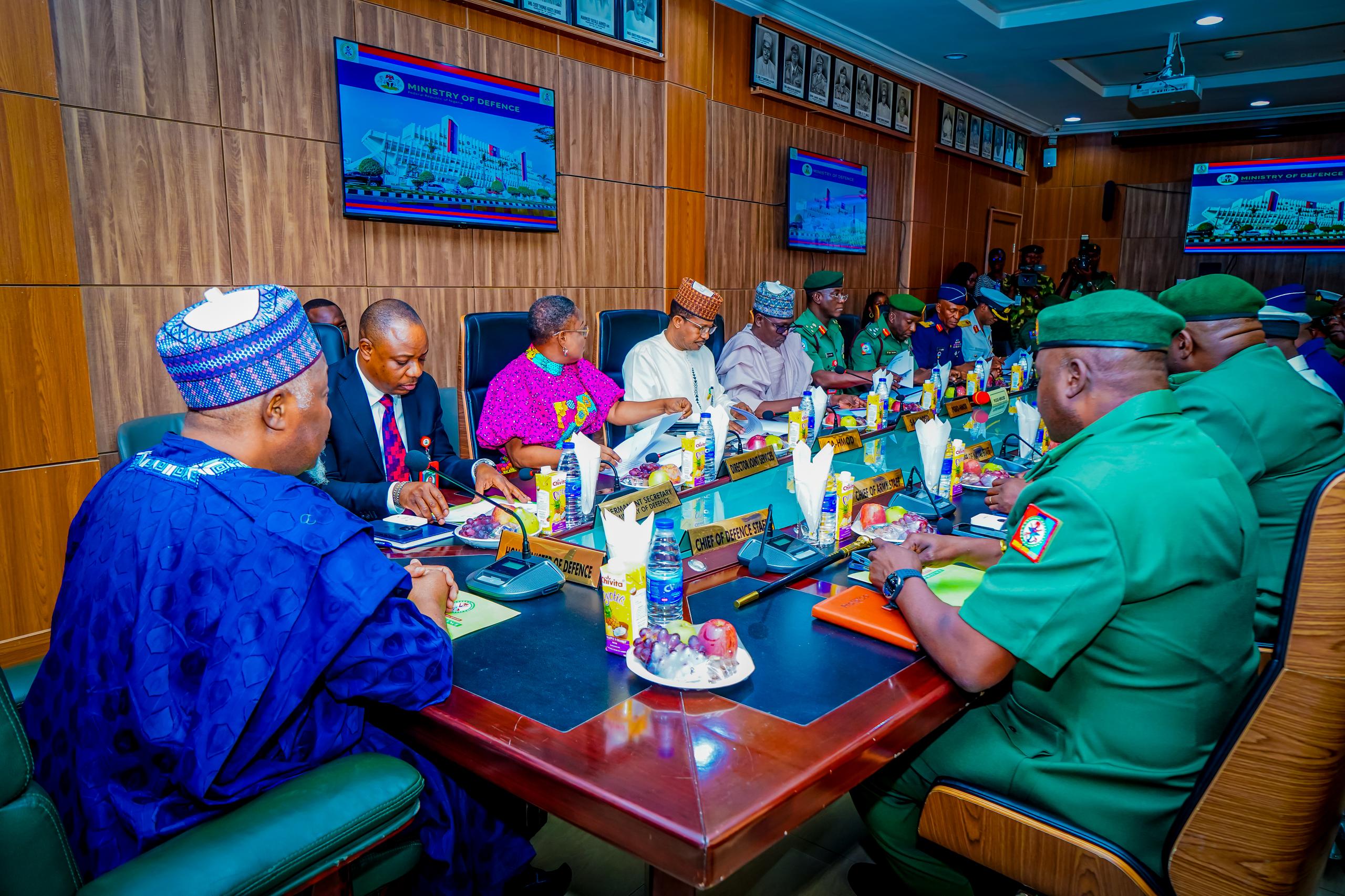 Minister Badaru Holds Operational Brief With Chief Of Defence Staff And Service Chiefs To Address National Security Situation