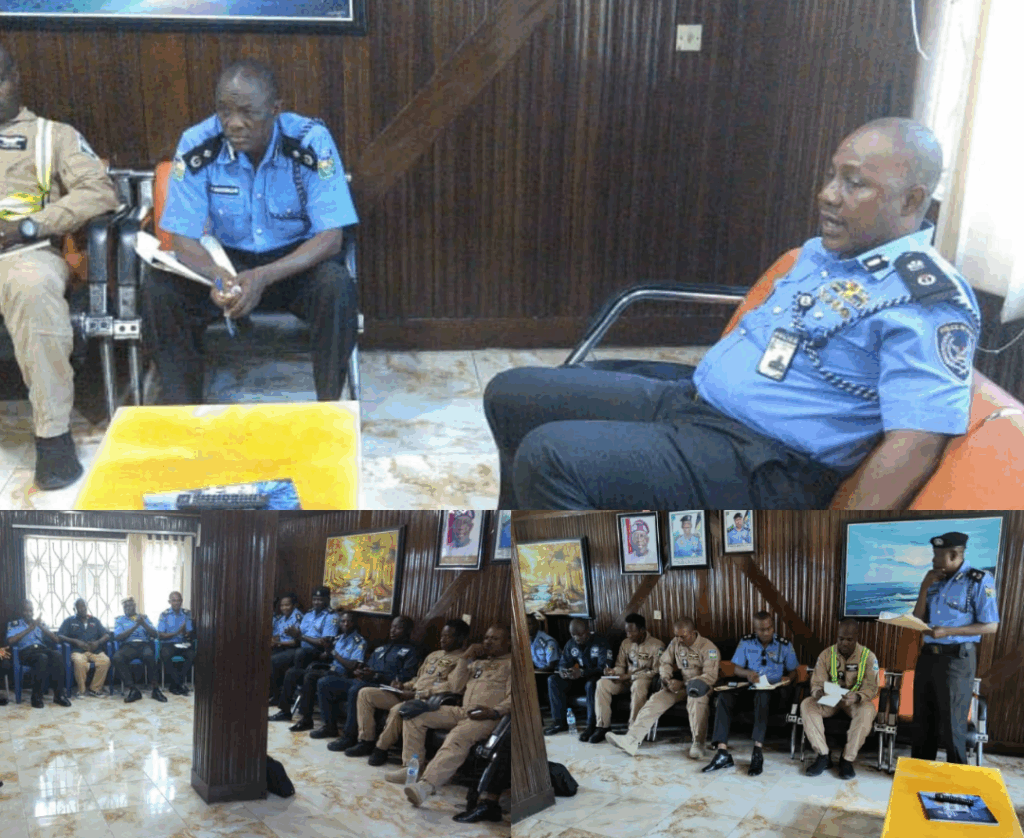 The CP Airwing Lecture with Officers and men of the Nigeria Police Airwing Hangar in Lagos.