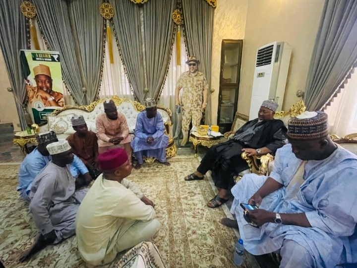 Defence Minister Badaru Receives APC Songwriters on Eid-El-Kabeer Visit