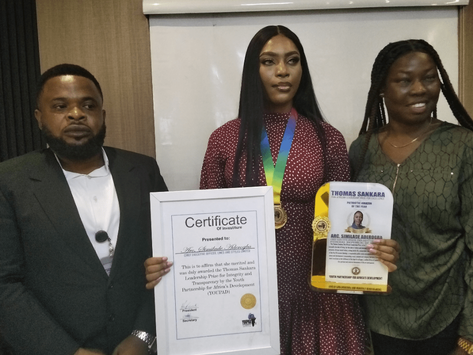 Arc. Similade Aderogba Bags Thomas Sankara Leadership Prize Award as ‘Patriotic Amazon of the Year’