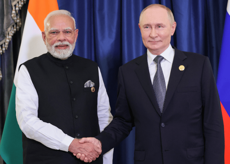 Indian Prime Minister Narendra Modi and Russian President Vladimir Putin