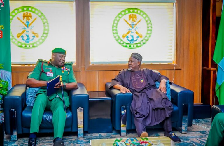 Nigeria's Honourable Minister of Defence, His Excellency Mohammed Badaru Abubakar, CON, mni, on Tuesday, October 28, 2025, received the newly appointed Chief of Defence Staff and the three Service Chiefs during a maiden courtesy visit to his office at the Ministry of Defence Headquarters, Ship House, Abuja.
