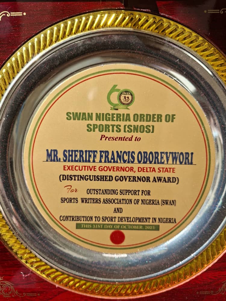 Governor Oborevwori Inducted into SWAN-Nigeria Order of Sports