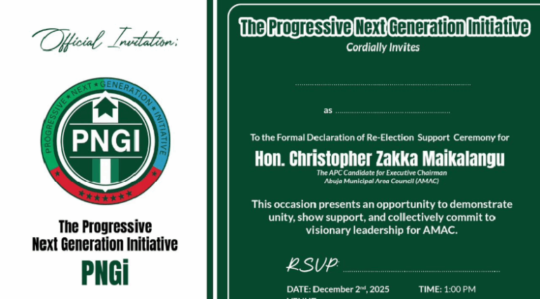 PNGI Backs AMAC Chairman Christopher Zakka Maikalangu Re-election Bid, Sets Date for Official Declaration