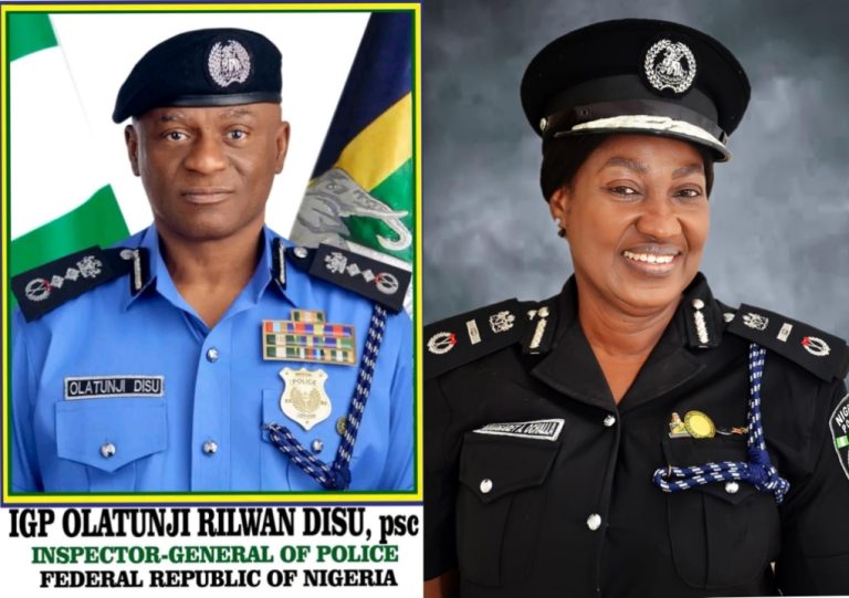 IGP Olatunji Disu and DIG Margaret Ochalla