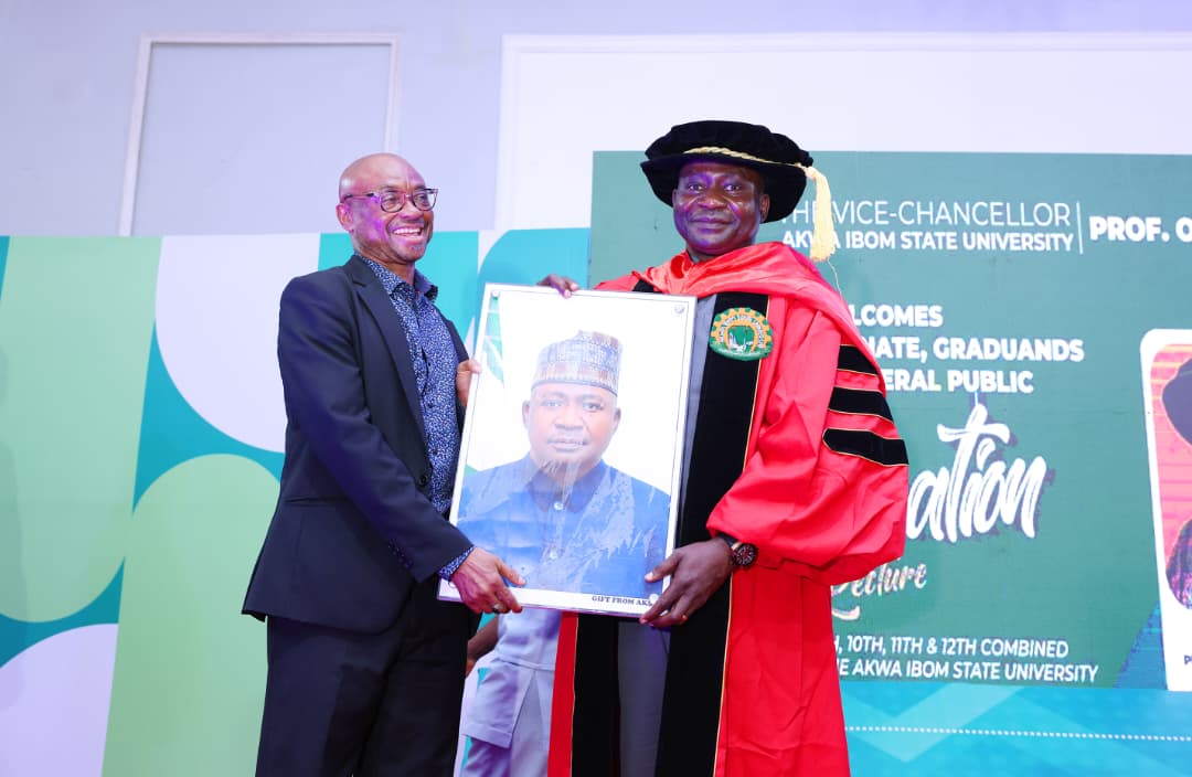 Defence Minister Musa at the Convocation Lecture at the Combined Convocation Ceremony of Akwa Ibom State University, held at its main campus in Ikot Akpaden, Mkpat Enin Local Government Area of Akwa Ibom State.