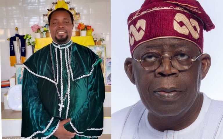 A prominent cleric, Prophet Hungbenu Michael Olusegun, and President Bola Ahmed Tinubu