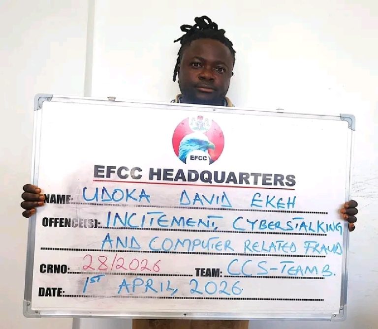 EFCC Arrests TikTok user, Udoma David Ekeh, Over Alleged False Claims, Romance Scam