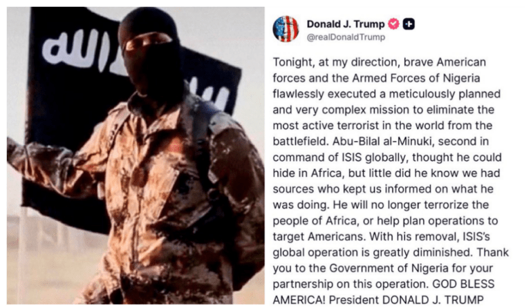 Abu-Bilal al-Minuki, One of the World’s Most Wanted Terrorists, Neutralised in Precision Strike in Lake Chad Basin during US and Nigerian Forces Operation