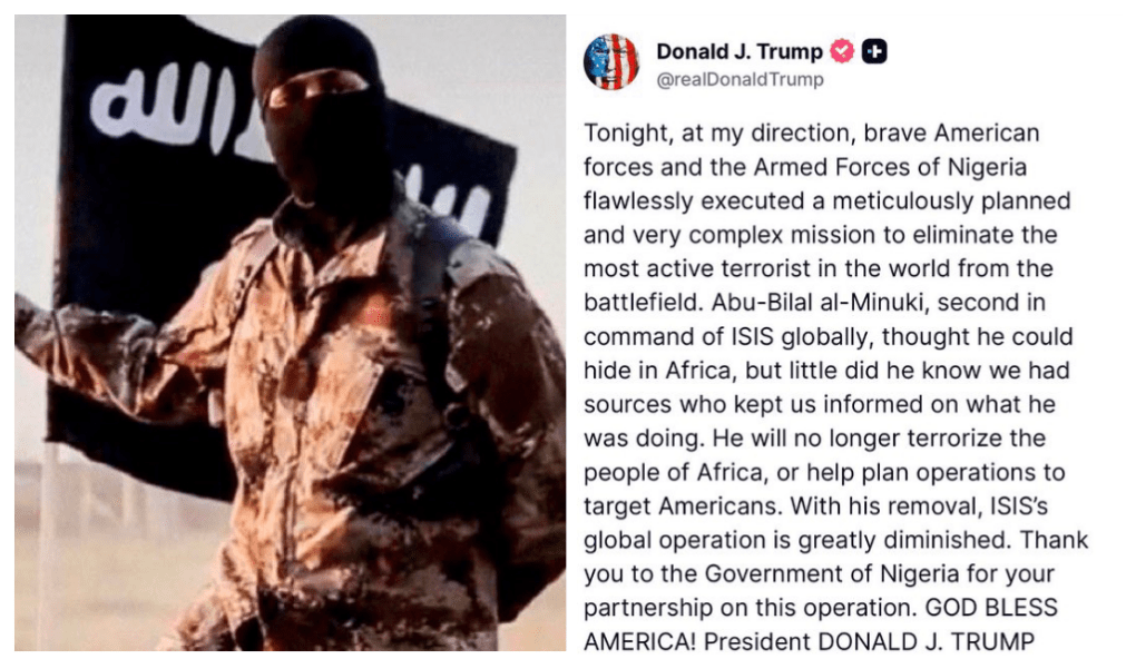 Abu-Bilal al-Minuki, One of the World’s Most Wanted Terrorists, Neutralised in Precision Strike in Lake Chad Basin during US and Nigerian Forces Operation