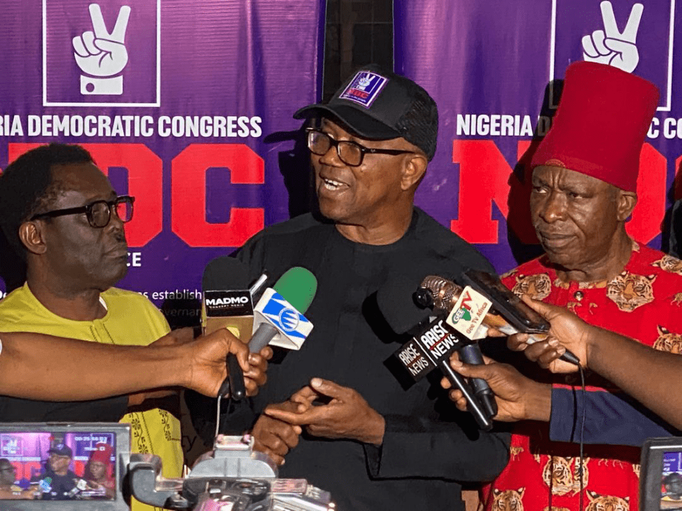 Peter Obi at NDC headquarters Abuja for Presidential Screening